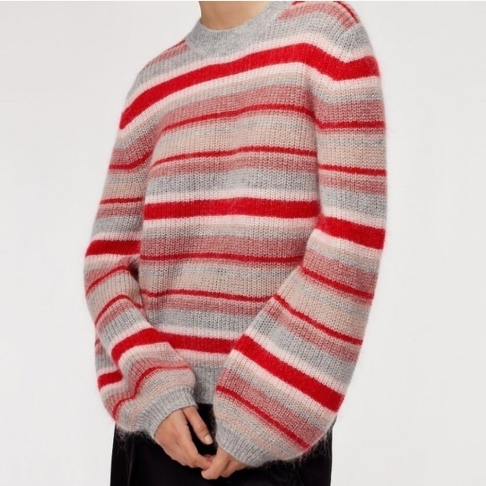 Aritzia Little Moon Gardena Striped Wool Alpaca Blend Crew-Neck Sweater XS